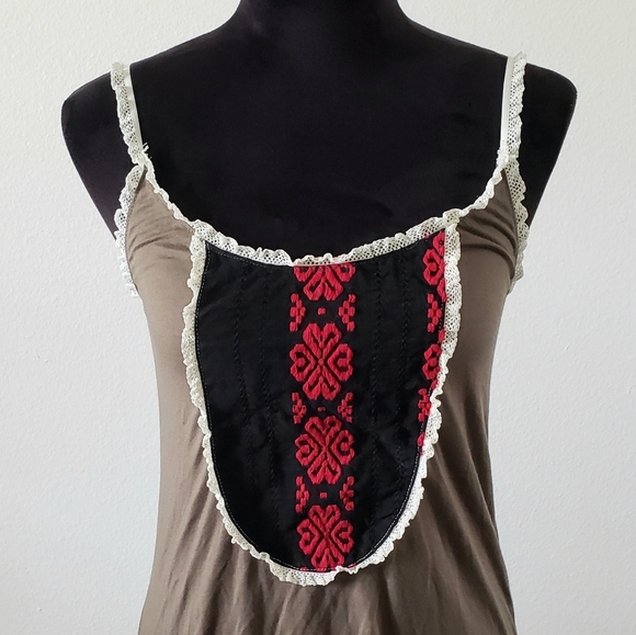 Urban Renewal Olive Green Tapestry Bib Tank - Picture 2 of 6